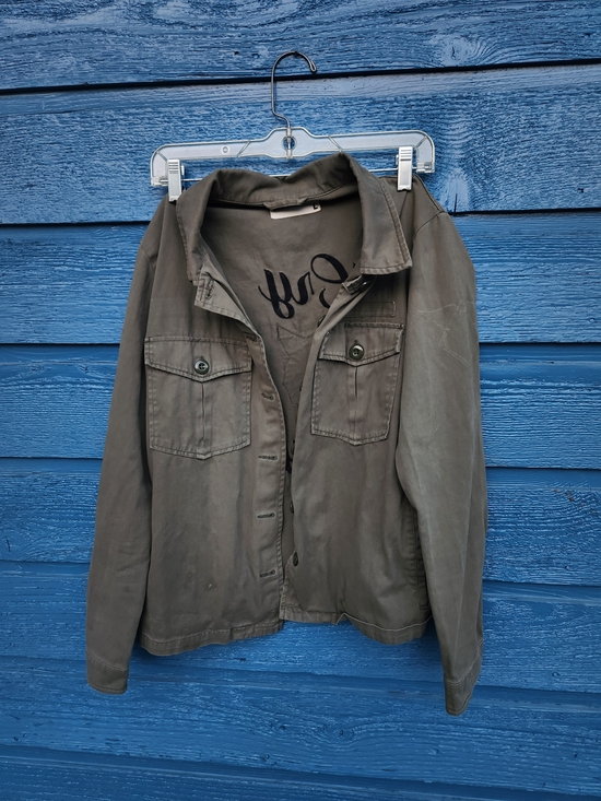 pistola Jackets & Blazers - pistola Olive Green Utility Jacket with Front Flap Pockets